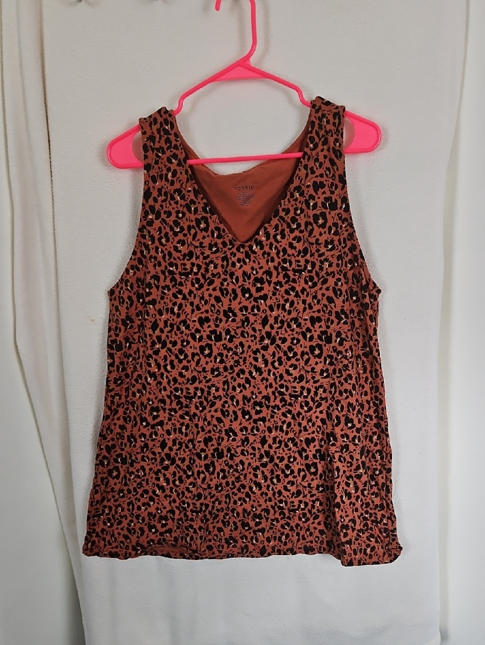 torrid Rust and Black Leopard Print V-Neck Tank